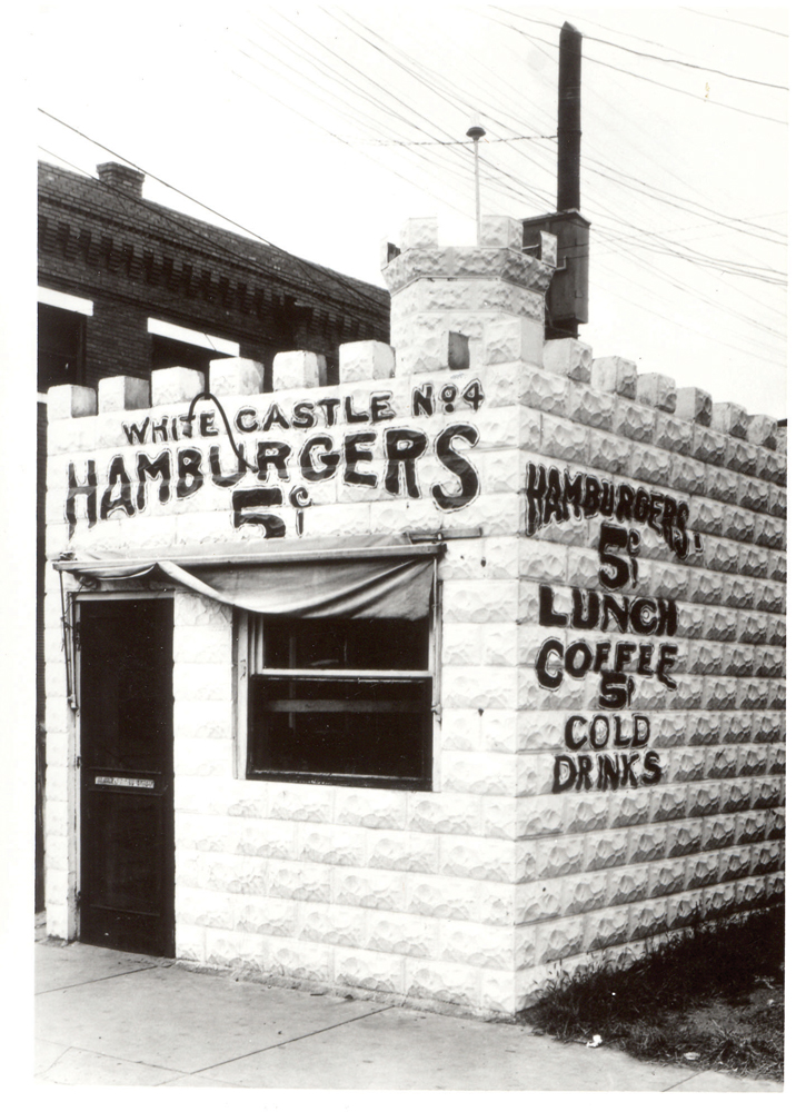 The original White Castle restaurant was a little white building shaped like a castle.