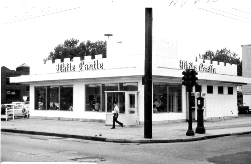 By the 1960s, the White Castle restaurants were more modern, though they still retained their castle-look-rooflines.