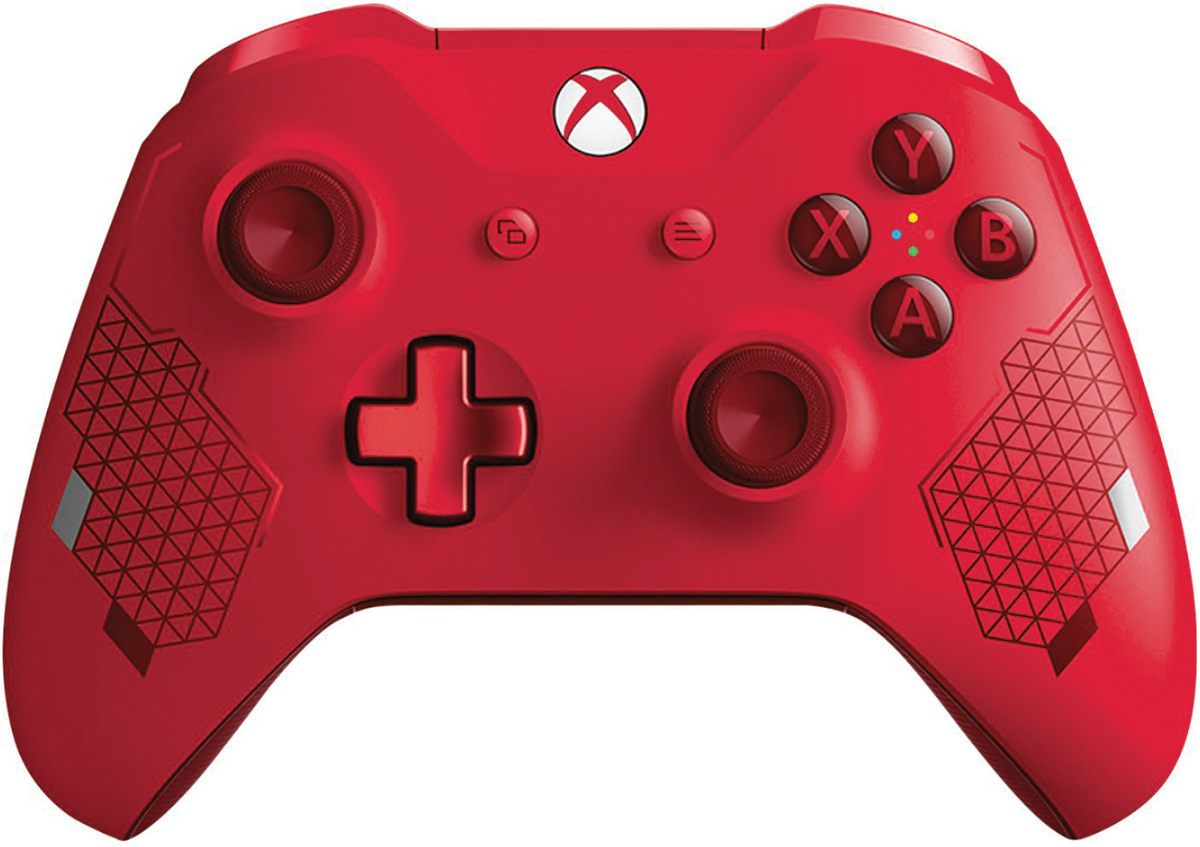 Red X Box style game console controller