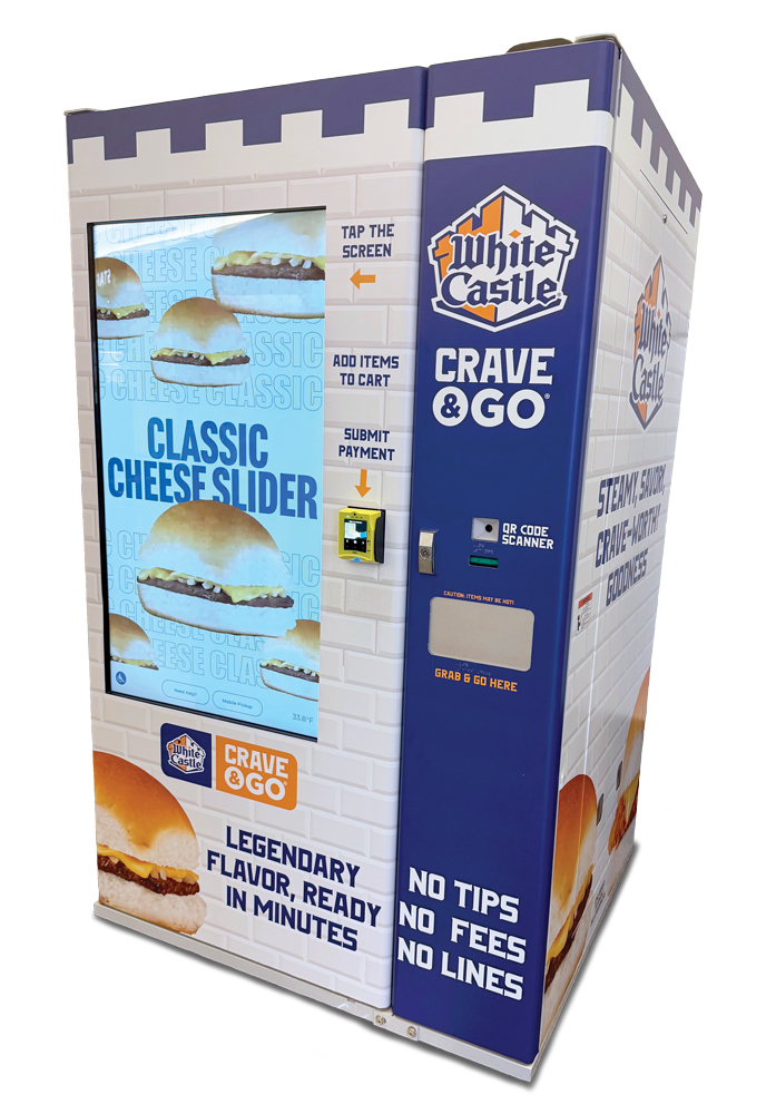 A vending machine that sells White Castle sliders