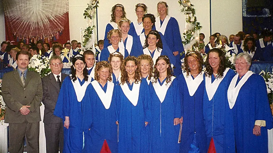 group of students in graduation attire