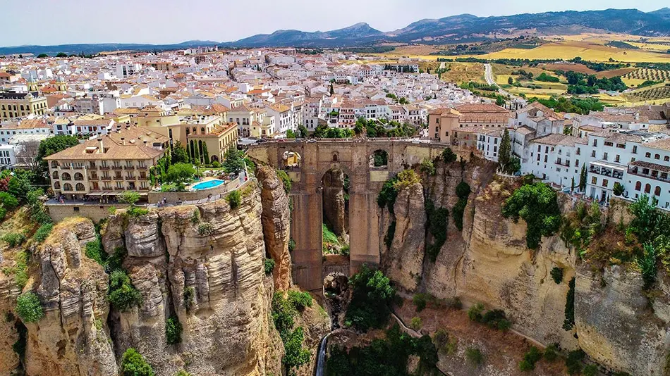 stone bridge connecting two sides of the city in Ronda Spain
