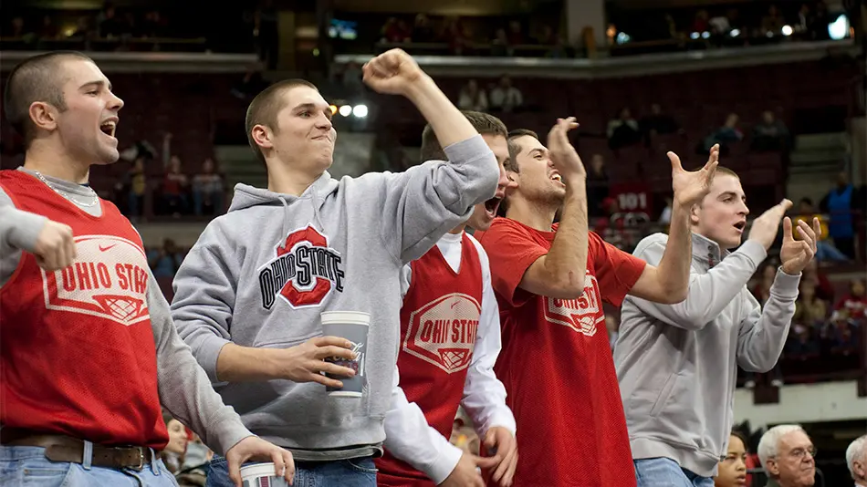 Ohio State fans cheer on the women's basketball team