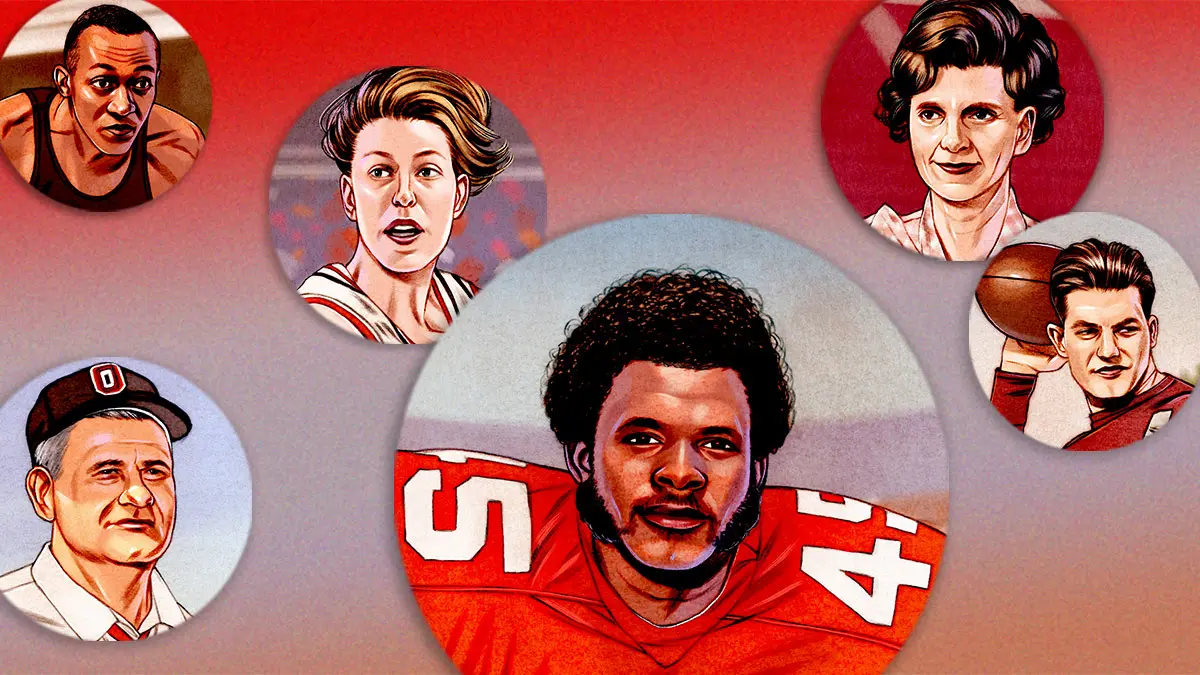 illustrations of ohio state athletes and coaches