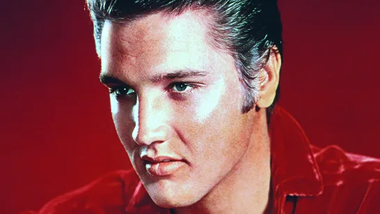 A portrait of Elvis Presley in his younger years