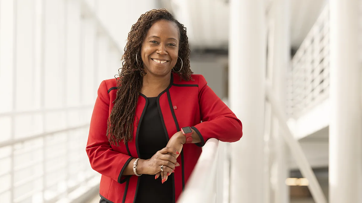 Engineering Dean Ayanna Howard smiles as she poses for a photograph