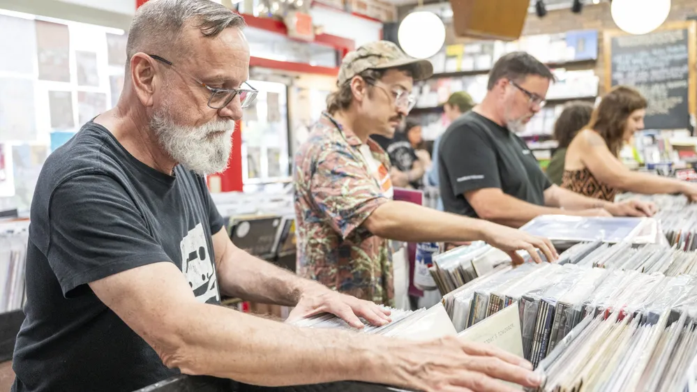 More customers dig through the bins