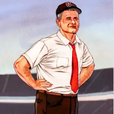 illustration of woody hayes