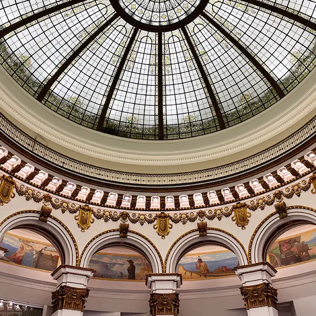 ceiling dome skylight at Heinen's market in downtown Cleveland Ohio