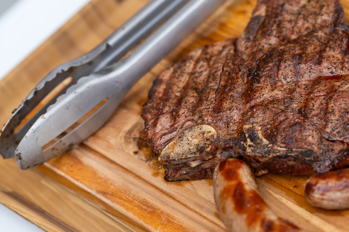 A beautifully grilled slice of steak, made by Cressman, that would make your mouth water