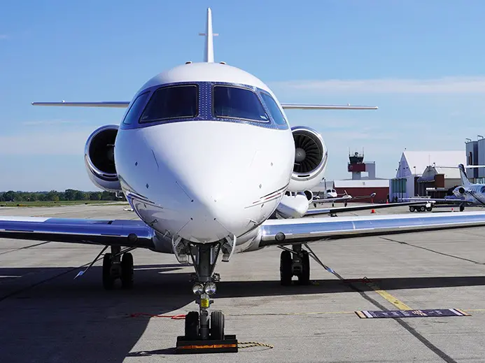 plane on the tarmac at the ohio state university airport