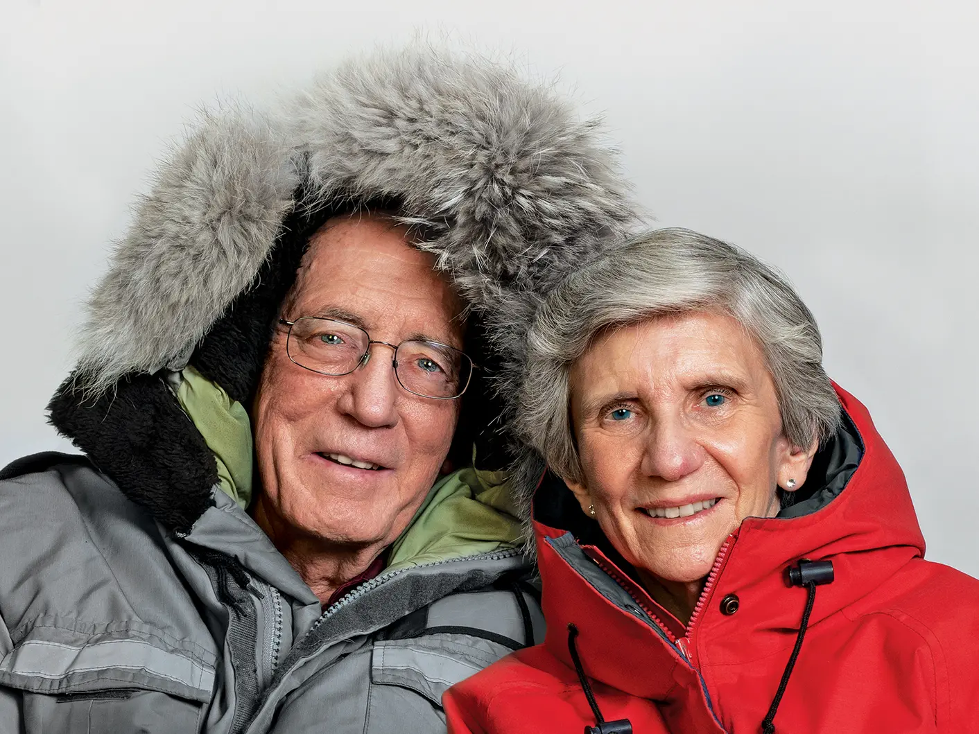 Lonnie Thompson and Ellen Mosley-Thompson wearing jackets