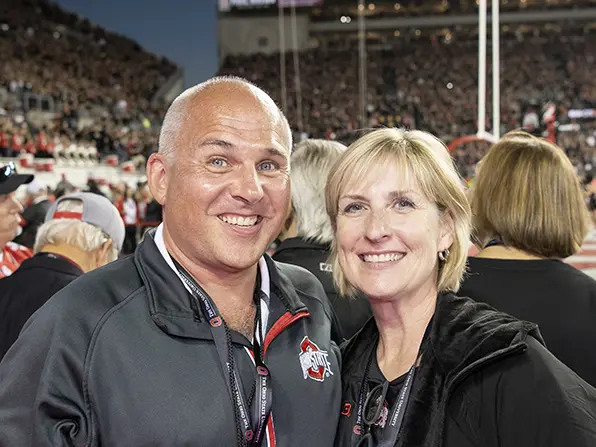 Craig and Shelly Friedman at Ohio Stadium during a game