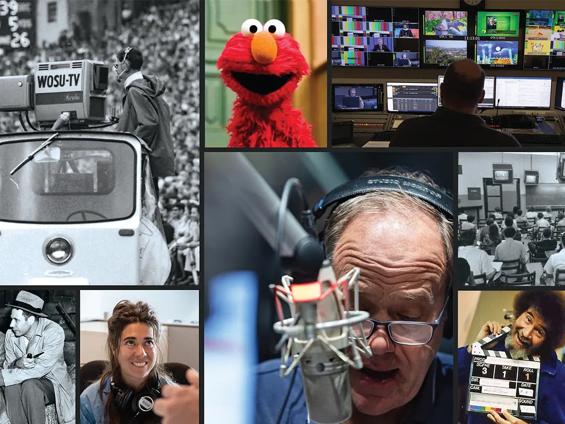 A collage of scenes from throughout WOSU&#039;s history