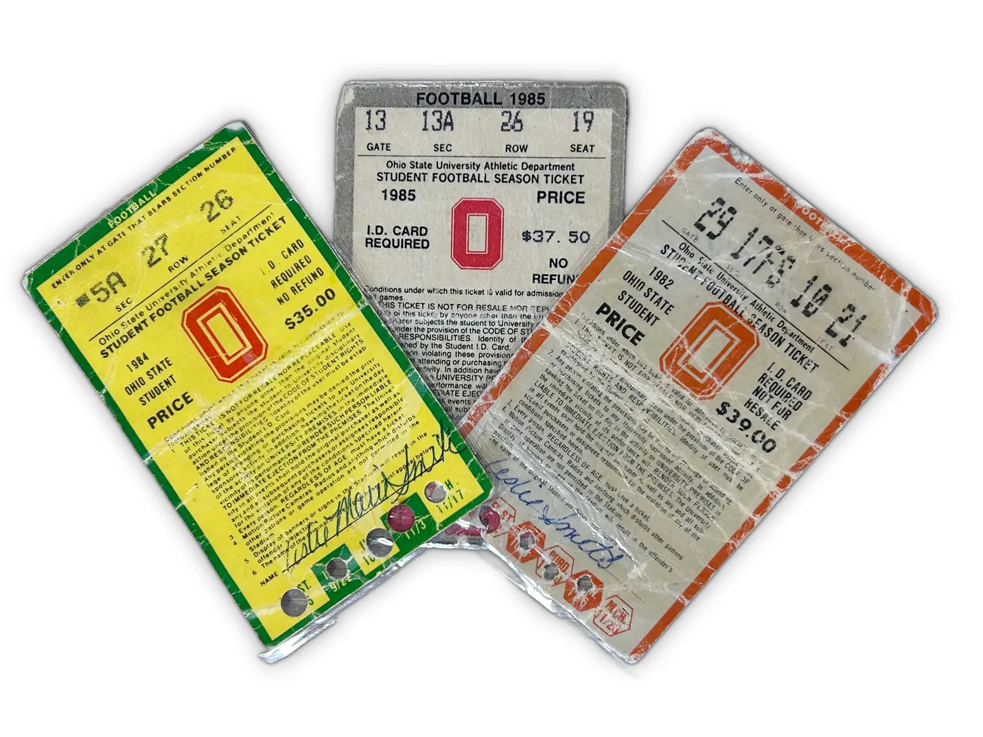 Three old Ohio State football tickets