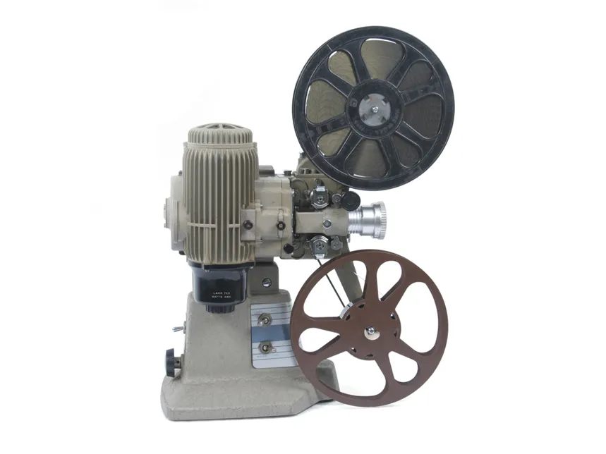 An old-fashioned film projector