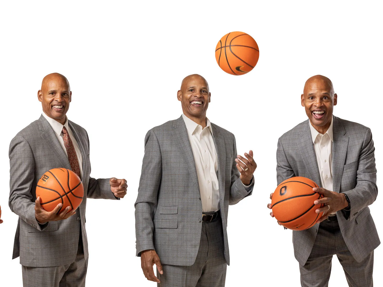 Clark Kellogg has fun posing for ohio state alumni magazine's cover shoot